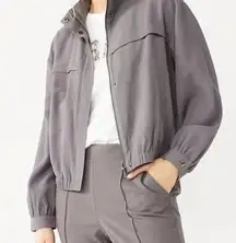 Nine West Grey Utility Bomber Jacket Large