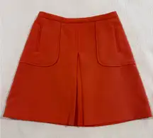 Anthropology Maeve Coral Orange Business Casual Costal Style Mini Skirt Size 2