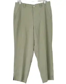 Tommy Bahama Pastel Green High Rise 100% Silk Pleated Straight Leg Pants Size 12