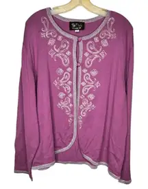 Bob Mackie Wearable Art Cardigan Sweater‎