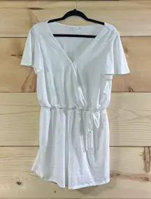 Maurices Eyelet Faux Wrap Romper