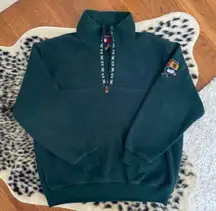 The Vintage Shop Vintage Dark Forest Green Tommy Hilfiger Zip Up Sweatshirt