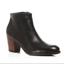 Paul Green Dexter Leather Mid Heel Boots in Black