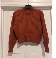 Zaful Sweater Women’s Cropped Mock Neck Ribbed Knit Pullover Stretch One Size