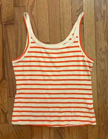 LNA Orange and White Striped Tank Top