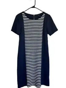 J.Crew  Navy Striped Midi Business Casual Dress Size 2