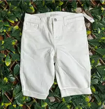 J Brand 811 Bermuda White Denim Shorts Size 26 NWT