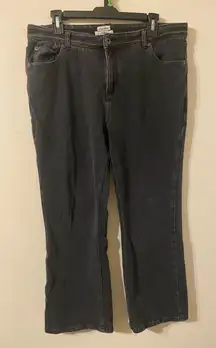 Womens Black Wash LL Bean Classic Fit Straight Leg Jeans Size 16P 16‎ Petite