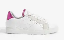 Zadig & Voltaire Women ZV1747 Lightning Bolt Pink Sneakers Shoes Sz EU 38 US 7