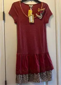 NWT Lulumari short sleeve red dress