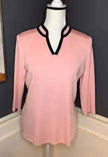 Misook 3/4 sleeve sweater blouse w military neck