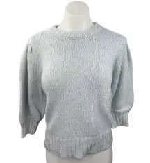 Popsugar Gray Crew Neck Ribbed Knit Trim Cozy Pullover Sweater Top Size L