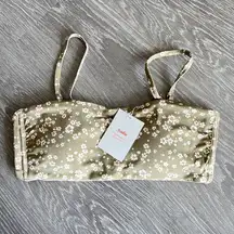 Andie Swim Bora Bora Bikini Top Large Ditsy Floral Olive Green