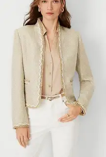 Ann Taylor Beige Tweed Blazer Size 4