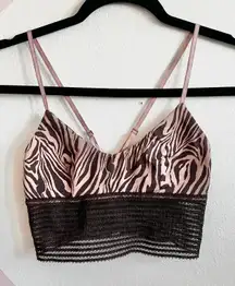 Cute Booty Lounge Bra‎ Zebra Print Y2K Indie Retro Sporty Small