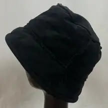 Fownes Vintage Suede Faux Fur Bucket Hat Lined Y2K Retro Street Chic