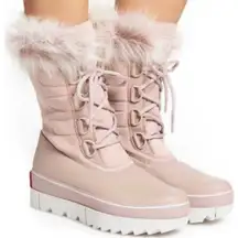 Sorel Joan of Arctic Pink Next Insulated Waterproof Faux Fur Winter Boots 10