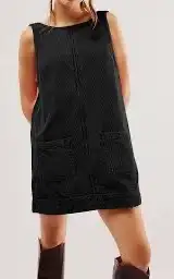 Black pinafore Corduroy Dress small NWT