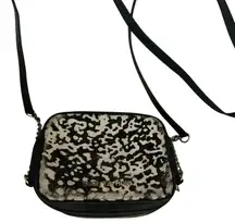 Michael Kors calf hair camera bag crossbody shoulder gold chain cheetah print