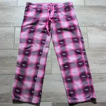 Pink Victoria's Secret Plaid Pajama Pants | PINK Dog Logo Plaid Pajama Bottoms