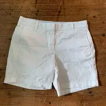 J Crew white vacationcore size 8 preppy flat front shorts