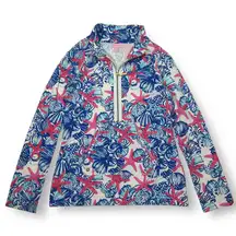 Lilly Pulitzer She She Shells Starfish Skipper Popover‎ Sweatshirt Womens XS