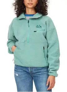 Marmot Mountain Works‎ Fleece Pullover Quarter Zip Pockets Teal M/M