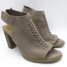 suede braided peep toe sandals Size 7