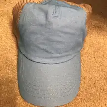 Women’s light blue ponytail baseball hat