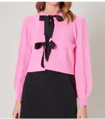 Sugar lips Pink Bow sweater Size Small