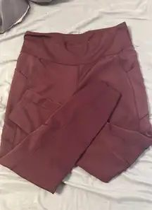 Maroon, , Full Length Leggings