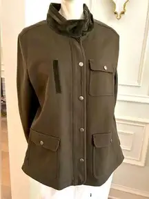 Olive Green Barn Jacket for Fall New Velvet and Canvas