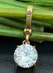 Retired  Clear CZ Crystal Stone Solitaire Bracelet Charm