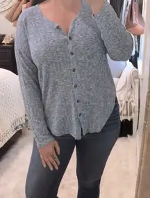 Alison Andrews small blue thermal long sleeve top