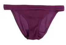 Hollister Dark Plum Purple Ribbed Hipster Swim Bikini Bottom Size Large