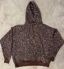 Daisy Street Cheetah Print Oversized Hoodie Sweatshirt Y2K Coquette