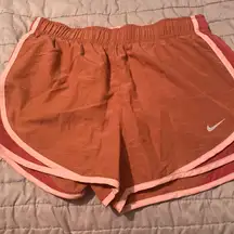 Mauve/brown and pink nike dry fit shorts
