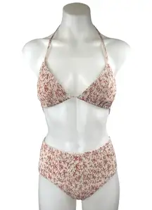 Princess Polly Multicolor Floral Smocked Two Piece Bikini Swimsuit Swimwear Sz 0