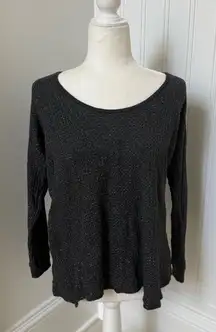 Velvet by Graham & Spencer Black Metallic Long Sleeve Top Size Large