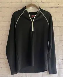 Sun Mountian Outerwear Black Long‎ Sleeve Quarter-Zip Top Woman’s Medium
