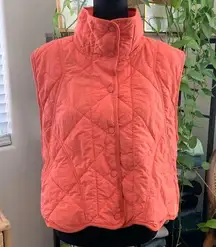 Free People Movement Orange Quinn Quilted Snap Up Vest