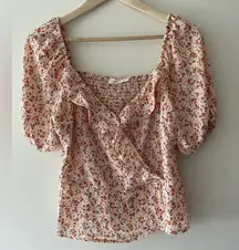 Lush Ditsy Floral Babydoll Summer Ruffle Top