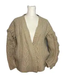Madewell Cableknit Fringe Cardigan Sweater Women S Open Merino Wool Fisherman