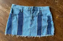 denim mini skirt