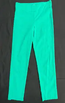 Margaret M Slimming Pants Women’s XS Green Textured Pull-On Stretch Slimming