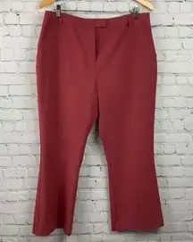 Topshop Trouser Pants Wide Leg Burgundy Size 12 Front Pockets GUC Office