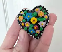 1998 Mary Engelbreit Vintage Colorful Heart-Shaped Brooch