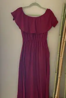 Off the Shoulder Maxi Dress with Pockets