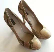 Joan & David Daquelia Snakeskin Leather Heels‎