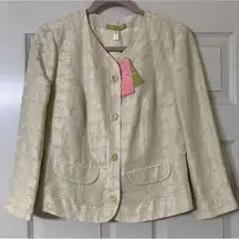 NWT Sigrid Olsen Silk And Linen Blend Blazer Size 8 Lightweight Summer / Spring